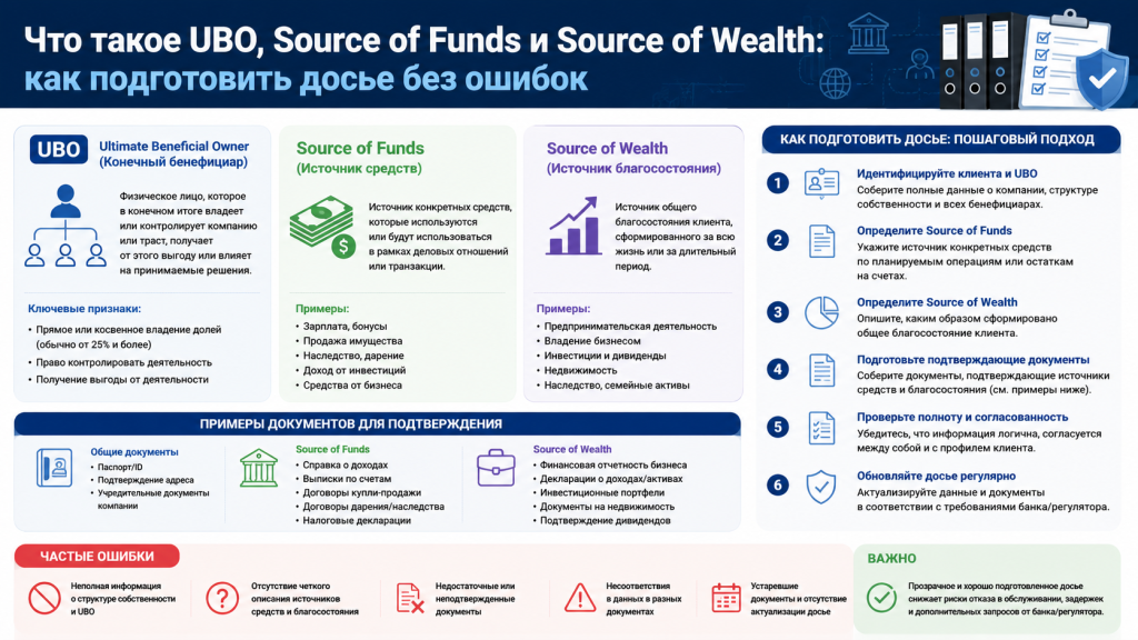 Что такое UBO, Source of Funds и Source of Wealth: как подготовить досье без ошибок