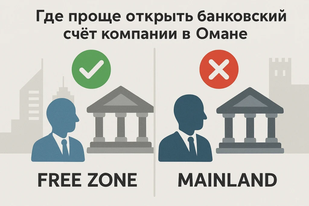 Free Zone vs Mainland: где проще открыть банковский счёт компании в Омане