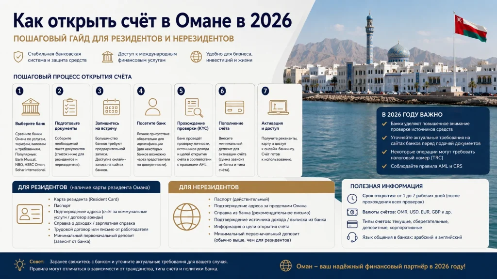 Как открыть счёт в Омане в 2026 пошаговый гайд для резидентов и нерезидентов