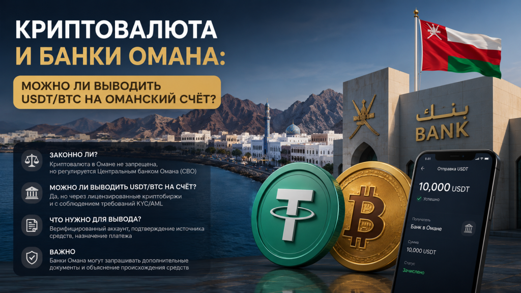 Криптовалюта и банки Омана: можно ли выводить USDT/BTC на Оманский счёт