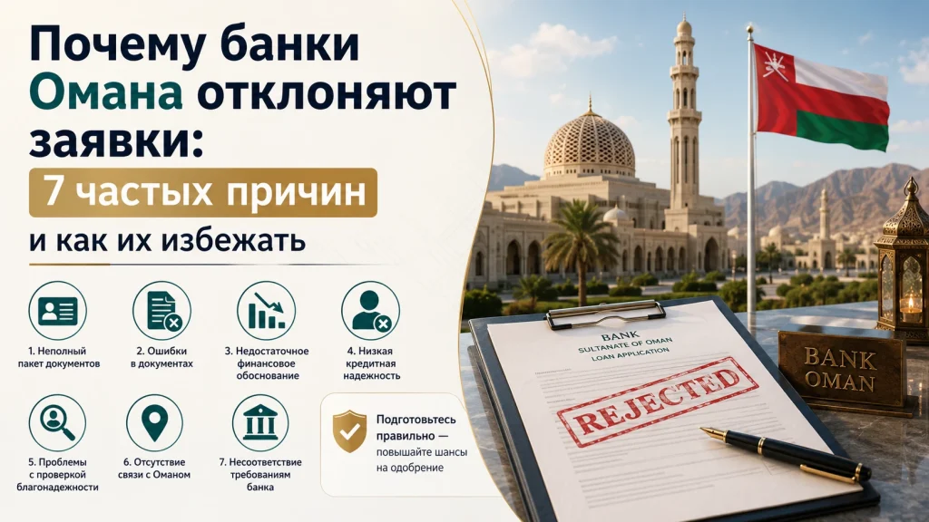 Почему банки Омана отклоняют заявки: 7 частых причин и как их избежать