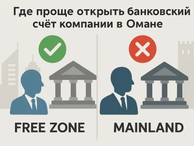 Free Zone vs Mainland: где проще открыть банковский счёт компании в Омане
